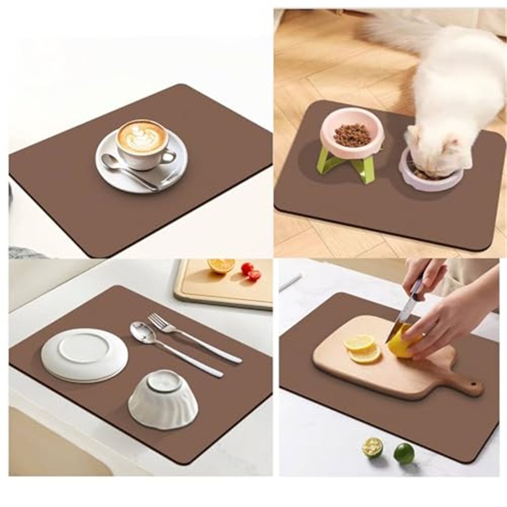 Coffee Mat Hide Stain Rubber Backed Absorbent Dish Drying Mat for Kitchen Counter Fits Under Coffee Maker & Machine 40*60cm - Image 4