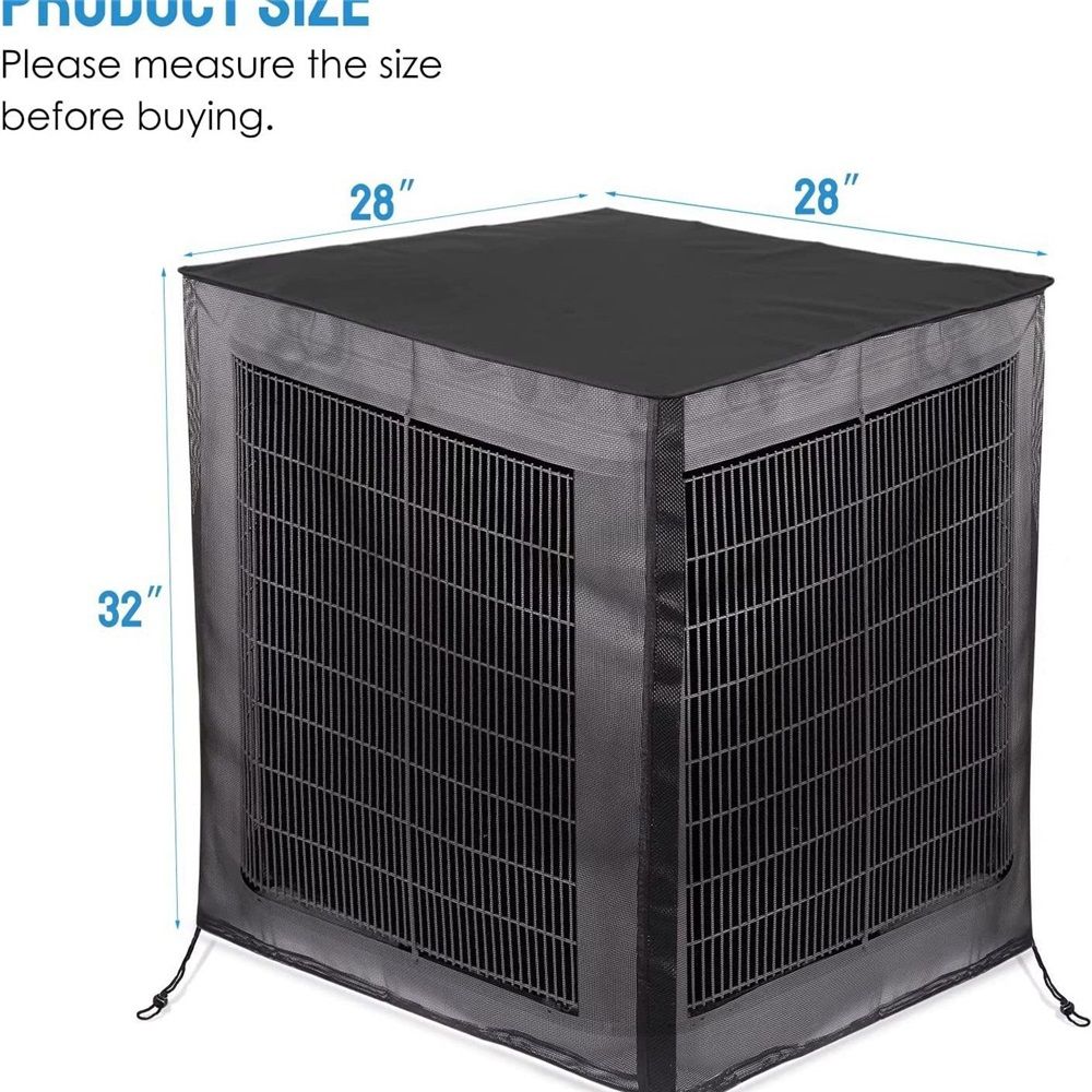 Air Conditioner Covers for Outside, Full Mesh With Detachable Waterproof Top, Breathable & All Seasons, 28 x 28 x 32 Inch Central AC Unit Protector Against Leaves, Weeds, Cottonwood and Debris - Image 5