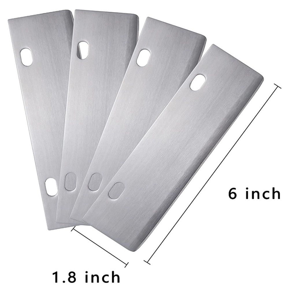 Grill Scrapers Blade Replacement, Edge Sharper Blades, Stainless Steel Heavy Duty Rust Grill Blades Outdoor BBQ Tools & Accessories Blades (6 Pack) - Image 3
