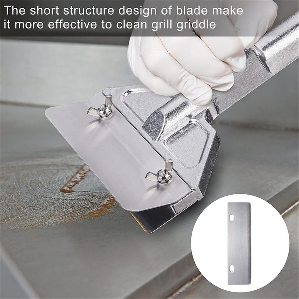 Grill Scrapers Blade Replacement, Edge Sharper Blades, Stainless Steel Heavy Duty Rust Grill Blades Outdoor BBQ Tools & Accessories Blades (6 Pack) - Image 5