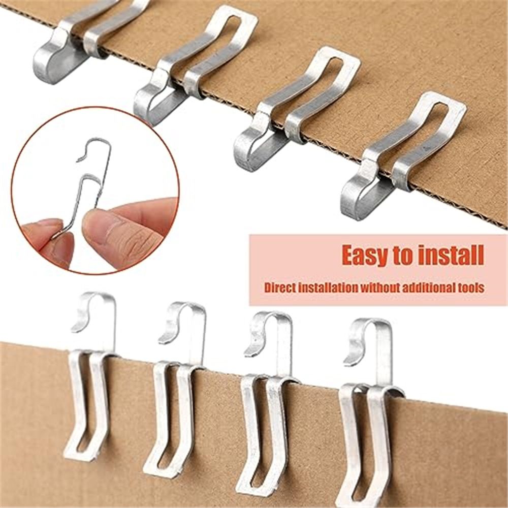 100 Pcs Christmas Light Clips Metal Gutter Hooks for Outdoor Xmas Hangers for Shingles Roof Seasonal Lighting Gutter Clips Hanging Festival Xmas Outside Decoration - Image 3