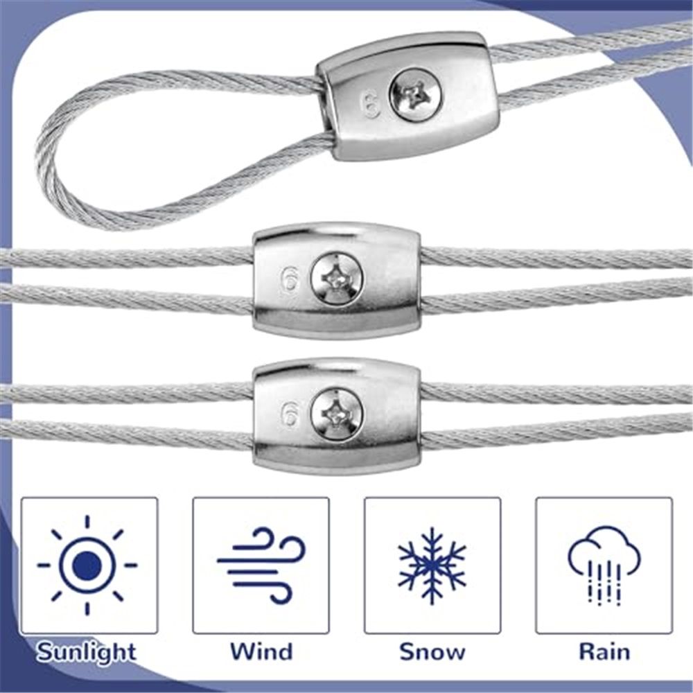 10 Pcs Electric Rope Connectors 6 mm Poly Rope Connector Electric Fence Connectors Heavy Duty Wires Splicer Galvanized Steel for Agricultural Fencing Connection - Image 3
