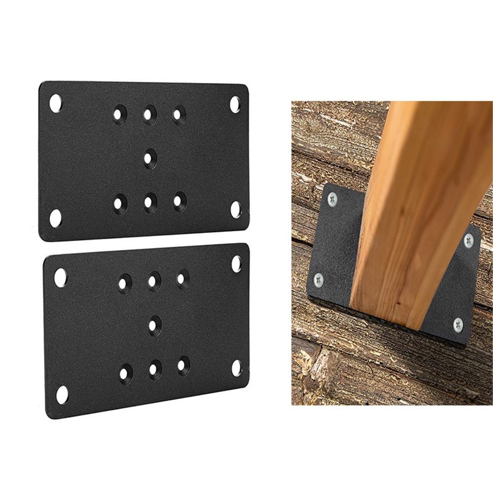2-Pack 6.5*3.5in Post Anchor Plates - Ideal for Deck Railing, Wood Fence, Post Base, Fence Post - Image 2
