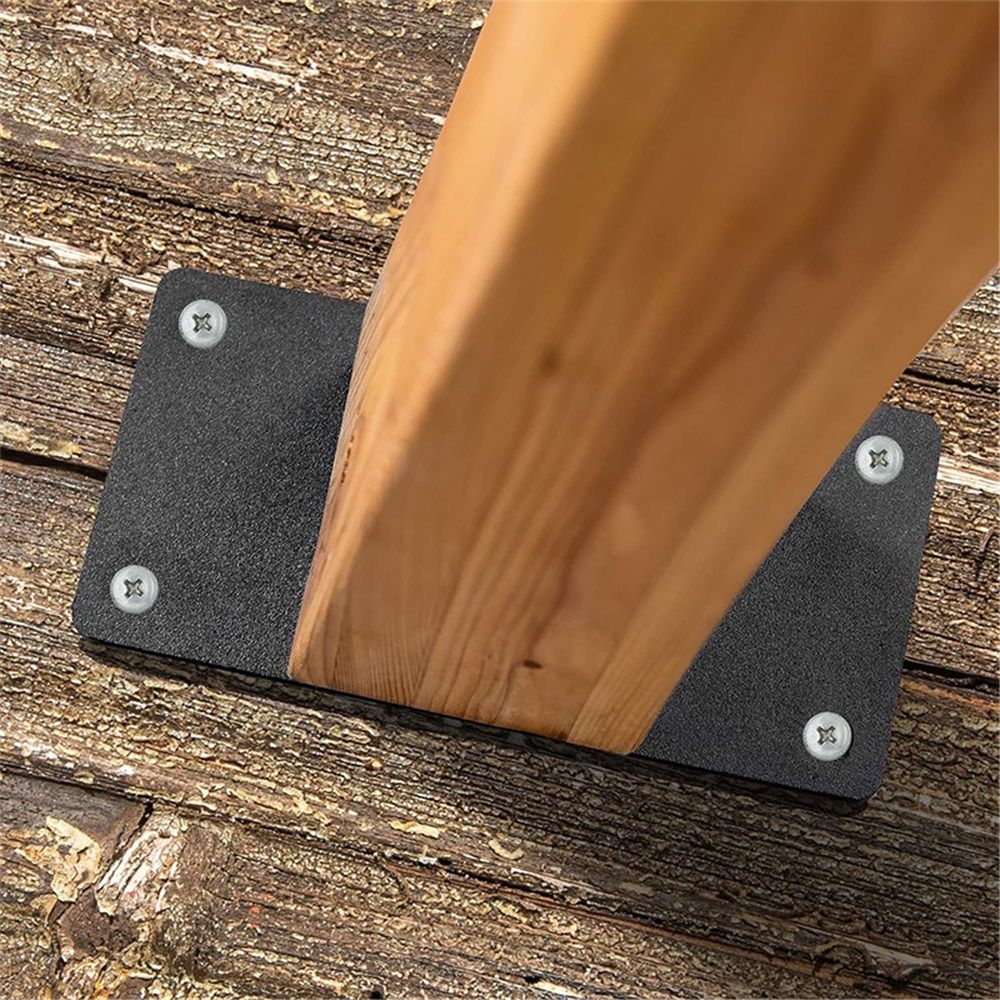 2-Pack 6.5*3.5in Post Anchor Plates - Ideal for Deck Railing, Wood Fence, Post Base, Fence Post - Image 5