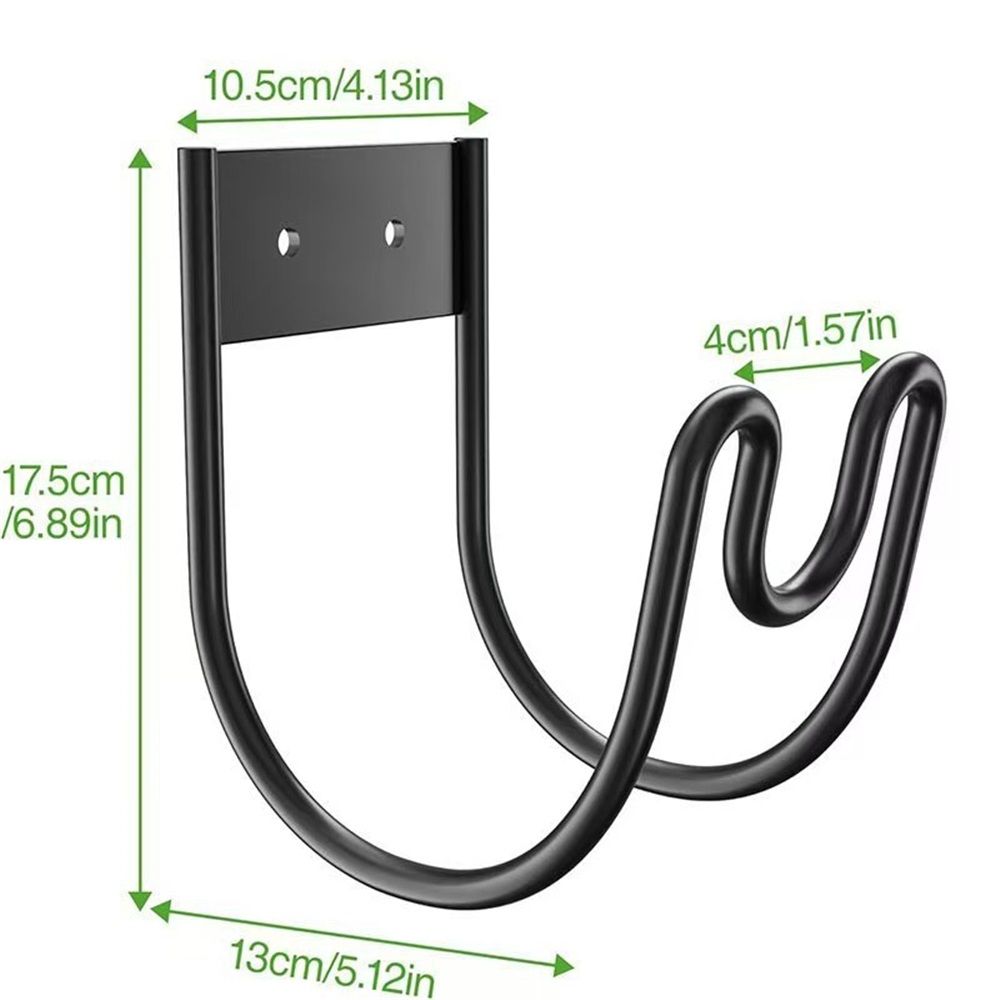 Black Metal Garden Hose Holder - Wall Mounted Water Hose Holder - Hose Hanger Heavy Duty for Water Hose Extension Cords Vacuum Hose (1 Pack) - Image 1
