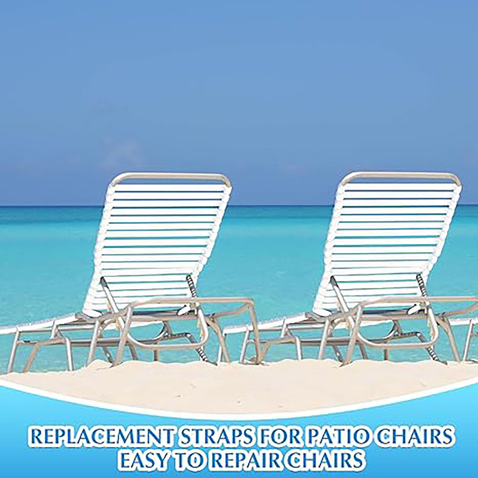 Vinyl Straps for Patio Chair Repair Kit 2'' Wide 10 Ft Long Replacement Straps + 10 Free Rivets for Outdoor Lawn Furniture Chaise Lounge Repair (White) - Image 3