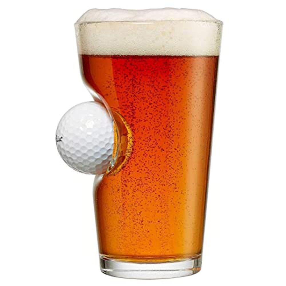 Golf Ball Pint Glass - 16oz |Whiskey Barrel Rocks Glass Golf Gifts for Men Dad, Whiskey Decanter Liquor Decanter Set for Men Husband Coaches - Image 2