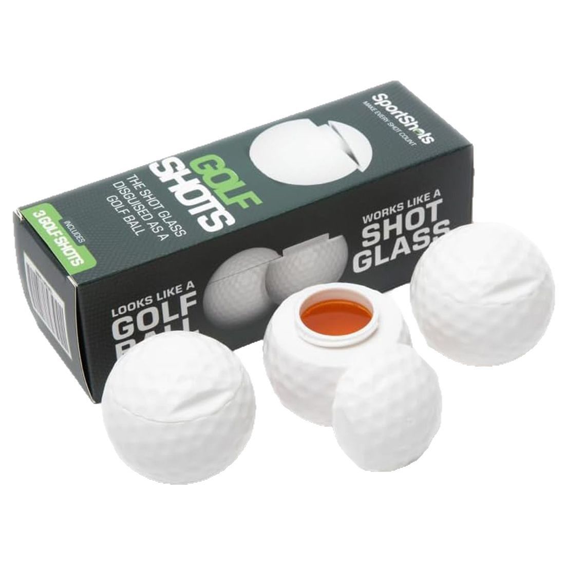 Golf Ball Shaped Shot Set – Fun Gift, Unique and Funny Gifts For Dad, Husband, Golfers and Men. Golfer Christmas Gift  or White 12 Pack - Image 1