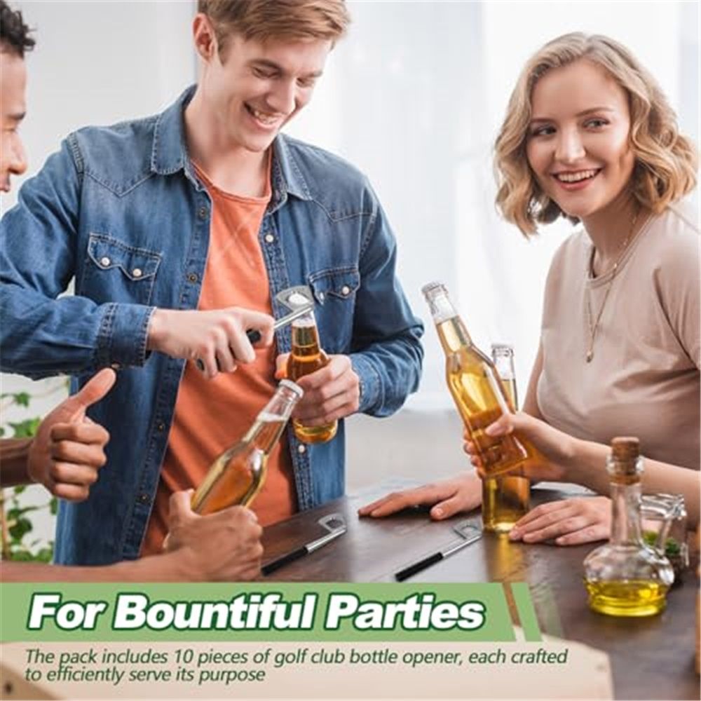 5 Pcs Golf Club Bottle Opener Bulk Novelty Groomsmen Gift Bachelor Party Favors for Golf Lover Beer Enthusiast, Made from Zinc Alloy (Silver) - Image 4