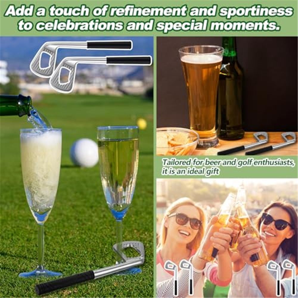 5 Pcs Golf Club Bottle Opener Bulk Novelty Groomsmen Gift Bachelor Party Favors for Golf Lover Beer Enthusiast, Made from Zinc Alloy (Silver) - Image 5