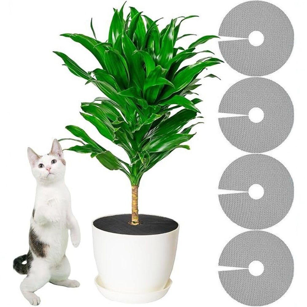 8Pcs 11.8 Inch Plant Pot Cover Plant Pot Grid Plant Soil Covering for Indoor Plants Plant Protectors from Animals Cuttable Plant Soil Cover - Image 2