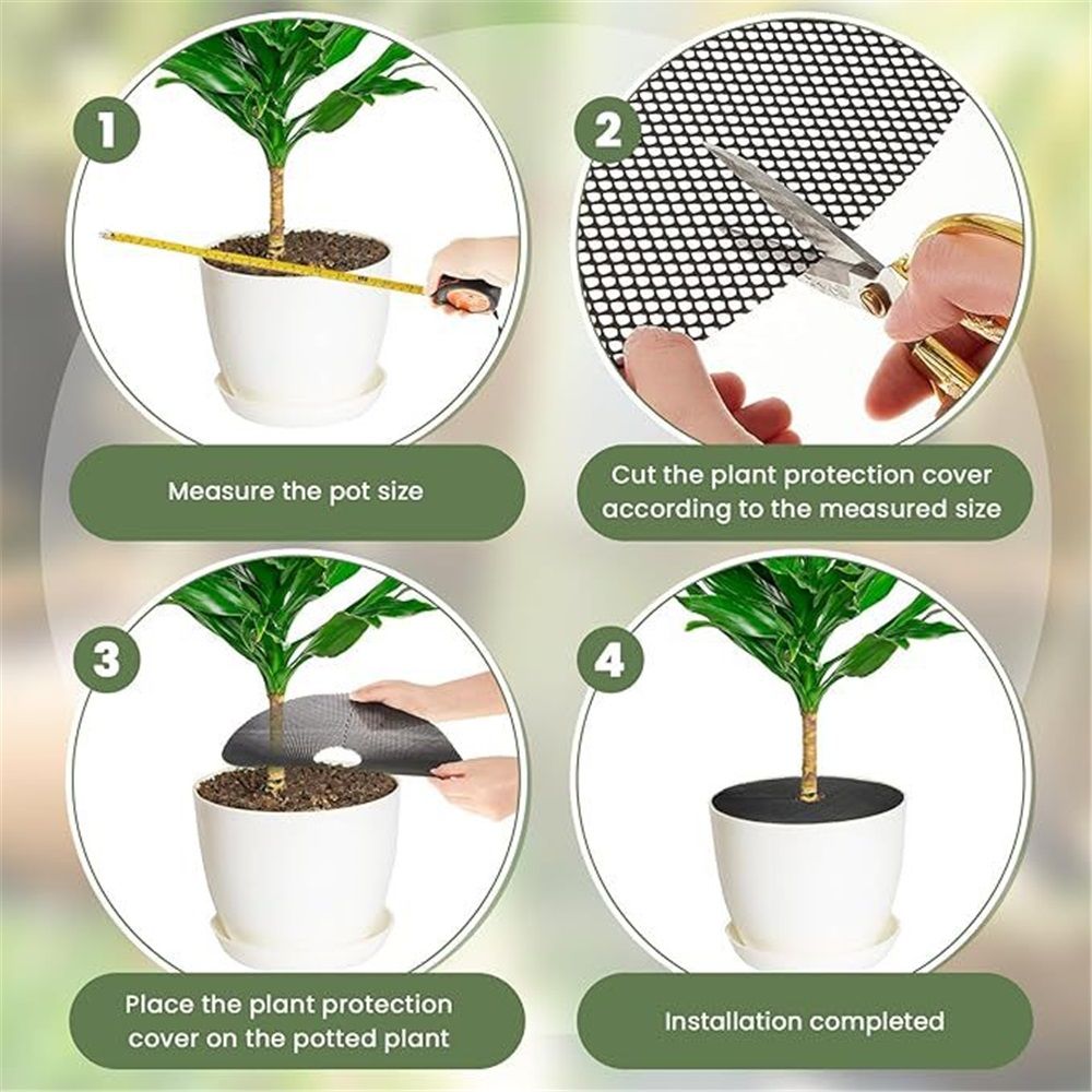 8Pcs 11.8 Inch Plant Pot Cover Plant Pot Grid Plant Soil Covering for Indoor Plants Plant Protectors from Animals Cuttable Plant Soil Cover - Image 3