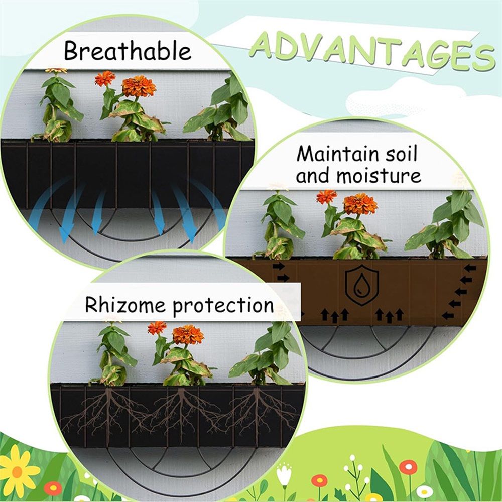 Non-Woven Fabric Plant Grow Bags Replacement Coco Liner Window Basket,Trough Shaped Wall and Deck Mount Planters,Round Hanging Basket (4Pack, 24) - Image 4