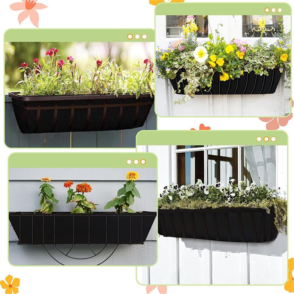 Non-Woven Fabric Plant Grow Bags Replacement Coco Liner Window Basket,Trough Shaped Wall and Deck Mount Planters,Round Hanging Basket (4Pack, 24) - Image 5
