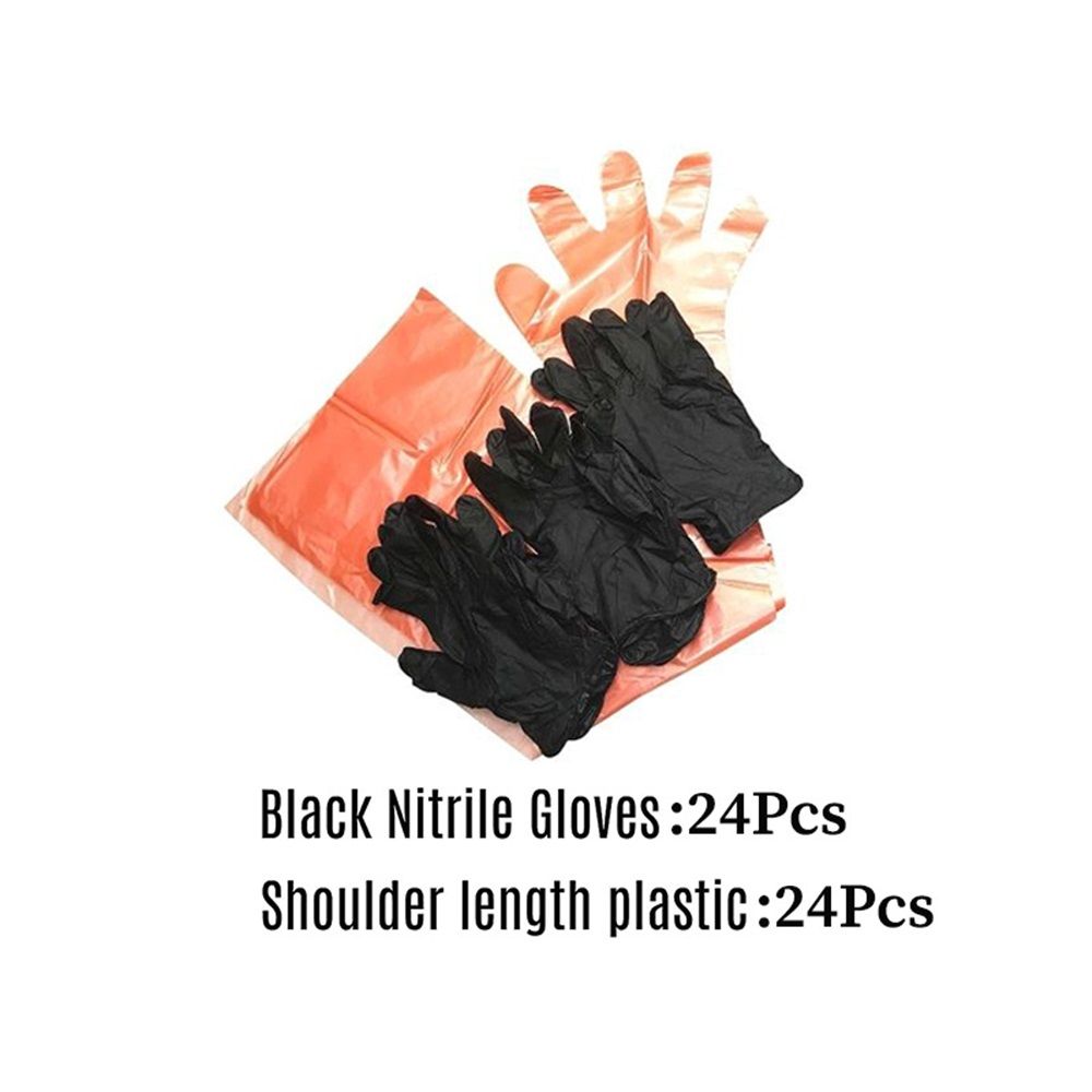 Field Dressing Gloves Set for Cleaning Disposable, 12 Set  Field Games Processing Gloves Tool Kit, Full-Shoulder-Length & Wrist-Length Gloves Combo Pack, 12 Pairs - Image 1