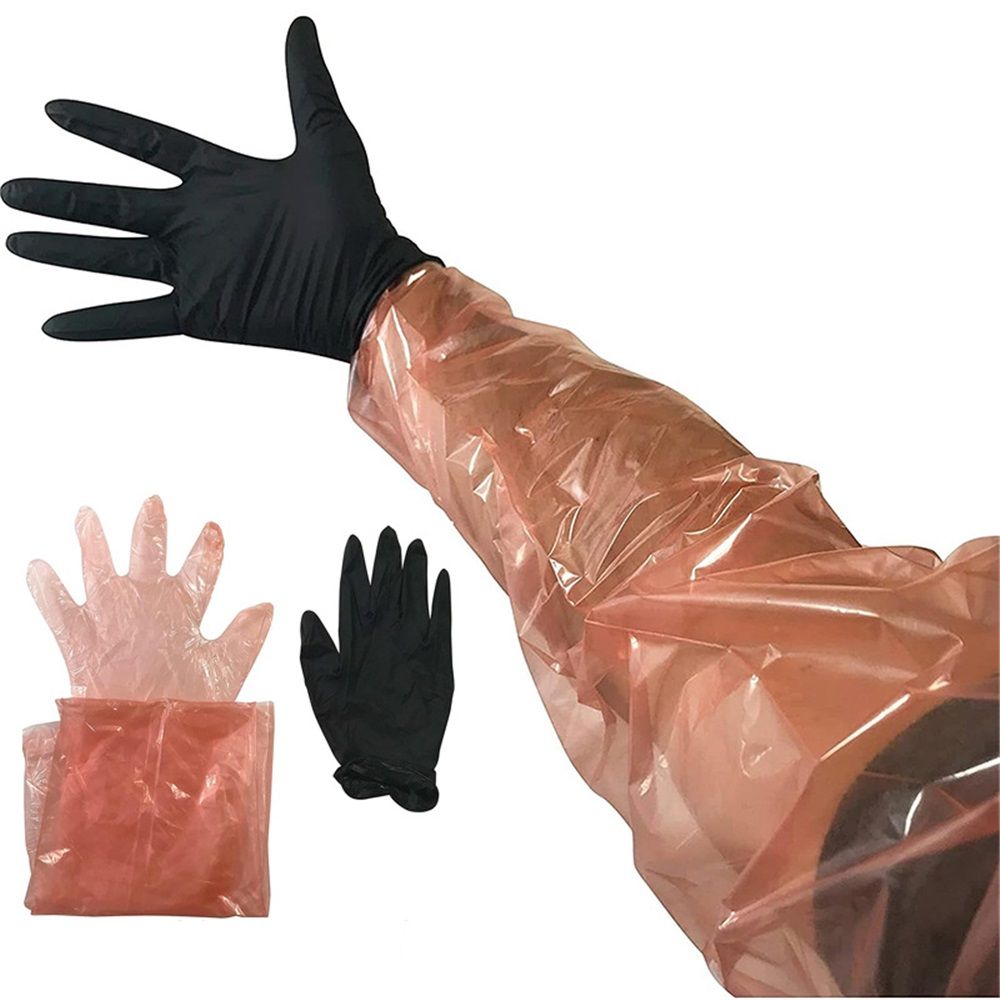 Field Dressing Gloves Set for Cleaning Disposable, 12 Set  Field Games Processing Gloves Tool Kit, Full-Shoulder-Length & Wrist-Length Gloves Combo Pack, 12 Pairs - Image 2