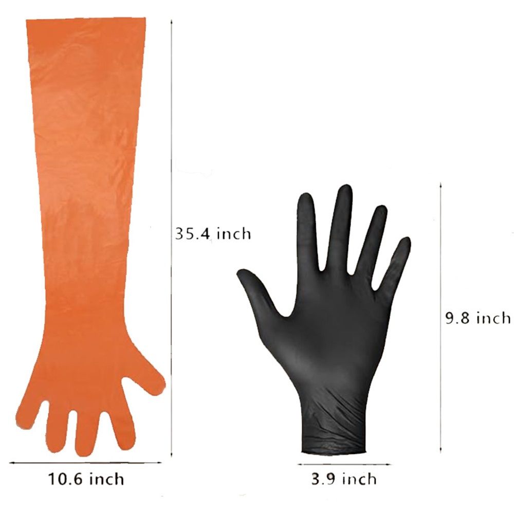 Field Dressing Gloves Set for Cleaning Disposable, 12 Set  Field Games Processing Gloves Tool Kit, Full-Shoulder-Length & Wrist-Length Gloves Combo Pack, 12 Pairs - Image 3
