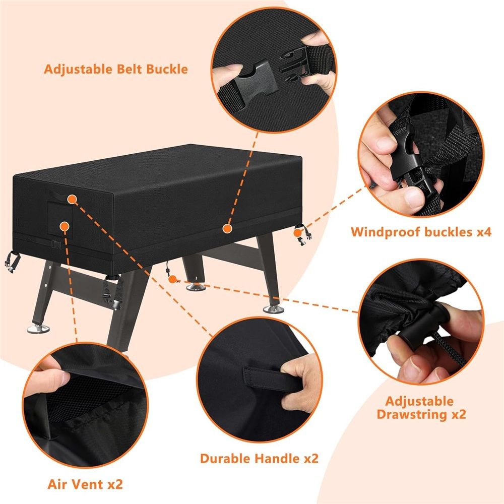 Foosball Table Cover Outdoor Waterproof Soccer Table Cover Heavy Duty Rectangular Patio Football Game 132 x 76 x 147 cm - Image 2