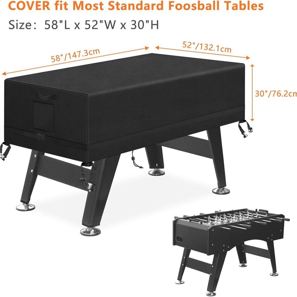 Foosball Table Cover Outdoor Waterproof Soccer Table Cover Heavy Duty Rectangular Patio Football Game 132 x 76 x 147 cm - Image 3