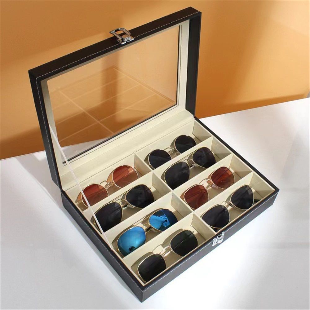 Sunglass Organizer, Sunglasses Display Organizer for Women Men, Sunglasses Case Multiple Pairs（8 grid beige） - Image 3