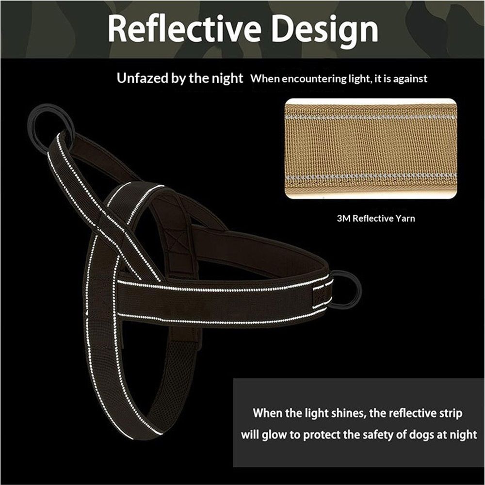 Pet No Pull Dog Harness with Padded, Adjustable Reflective Escape Proof Dog Harness, Quick Fit Dog Vest Harness for Small Medium Large Dogs(M, Black) - Image 3
