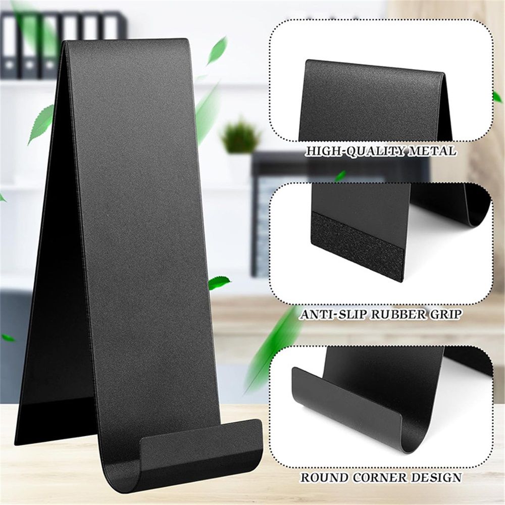 4 Pcs Metal Fancy Brochure Holder Display Flyer Brochure Holder Stand Table Vertical Countertop Literature Organizer for Booklets Pamphlet Magazine Menu Journals(Black) - Image 3