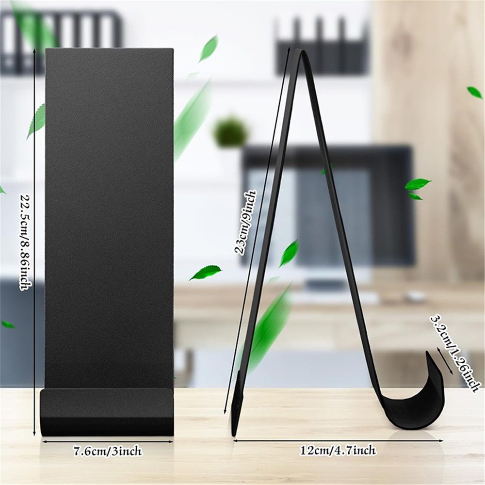 4 Pcs Metal Fancy Brochure Holder Display Flyer Brochure Holder Stand Table Vertical Countertop Literature Organizer for Booklets Pamphlet Magazine Menu Journals(Black) - Image 4