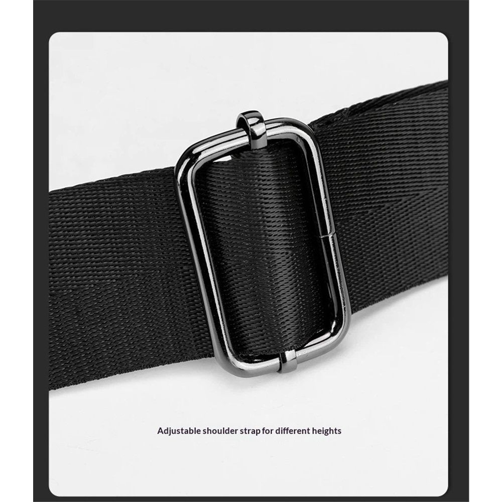 Crossbody bag for men, Small messenger bag with zipper and adjustable shoulder strap, Slim Shoulder Bag with Pocket, Black - Image 2