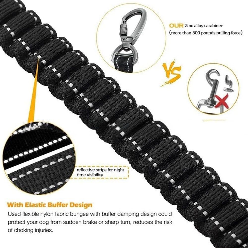 Bungee Leash for Large Dogs That Pull, No Pull Shock Absorbing Dog Leash, Heavy Duty 6.2 FT Tangle（black） - Image 3