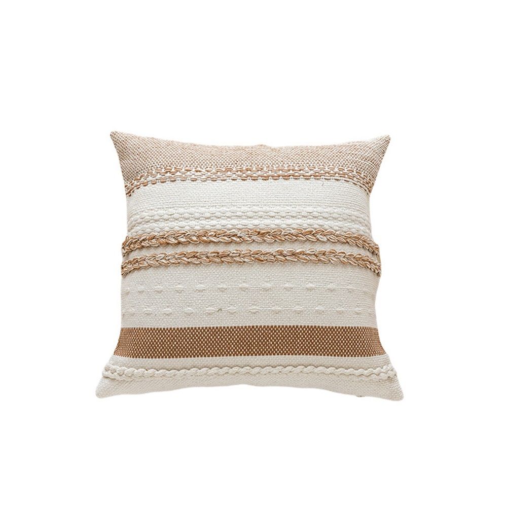 Set of 2 Neutral Decorative Throw Pillow Cover 18x18 Inch for Couch Bed Sofa, Aesthetic Modern Organic Farmhouse Home Decor, Soft Cute Accent Woven Cushion（Only pillowcase） - Image 1