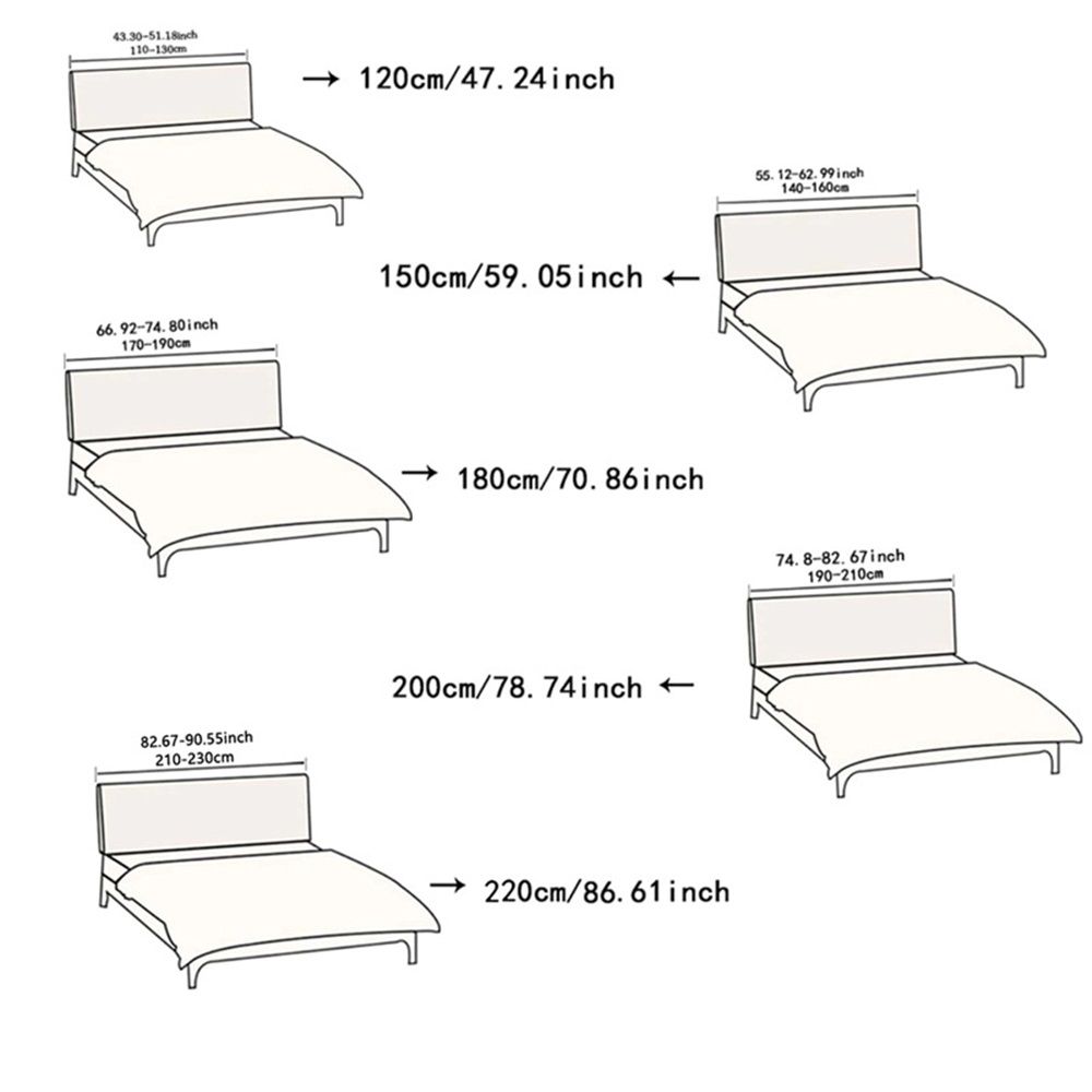 Stretch Headboard Covers for King Size Bed Headboard Slipcover, Jacquard Bed Head Cover Dustproof Protector Cover for Bedroom Décor (Queen:59.0in) - Image 5