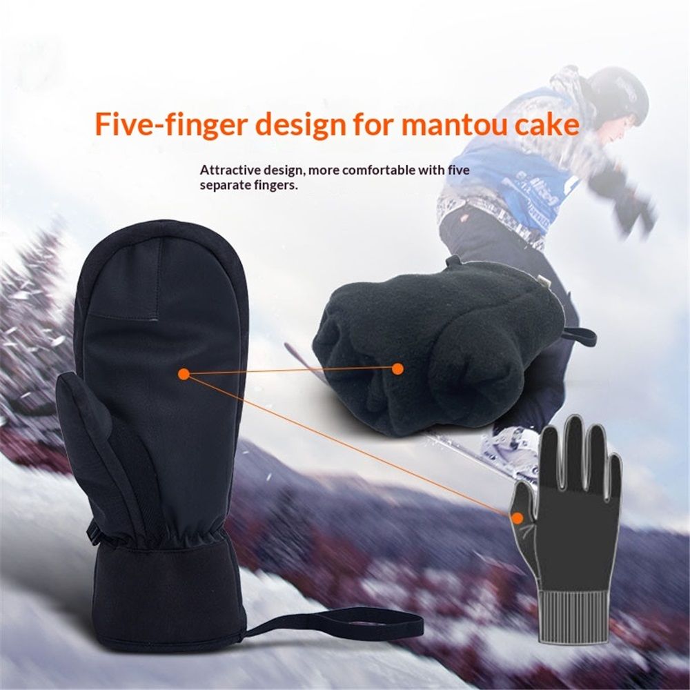 Tough Outdoors Adult Ski Mittens - Waterproof Winter Gloves Men & Women - Thermal Fleece Lining for Cold Weather Gear（XL） - Image 3