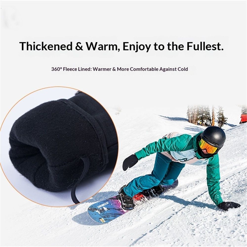 Tough Outdoors Adult Ski Mittens - Waterproof Winter Gloves Men & Women - Thermal Fleece Lining for Cold Weather Gear（XL） - Image 4