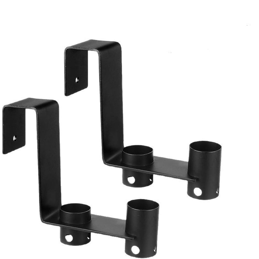 2 Pcs Pool Fence Hooks, Pool Tool Organizer, for Hanging Pool Cleaning Accessory, Pool Pole,Brush, Leaf Skimmer Net,Vacuum Head, Suitable 3/4 Inch to 1-1/4 inch Railing (Black) - Image 1
