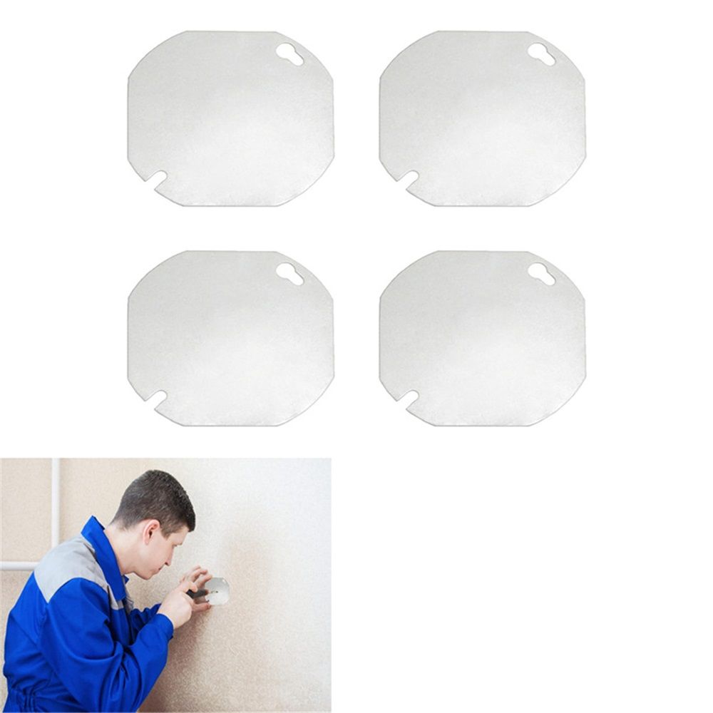 8 Packs Octagon Electrical Box Cover,Metal Junction Box Covers, Blank Flat Outlet Box Cover for 4 inch Octagonal Box - Image 2