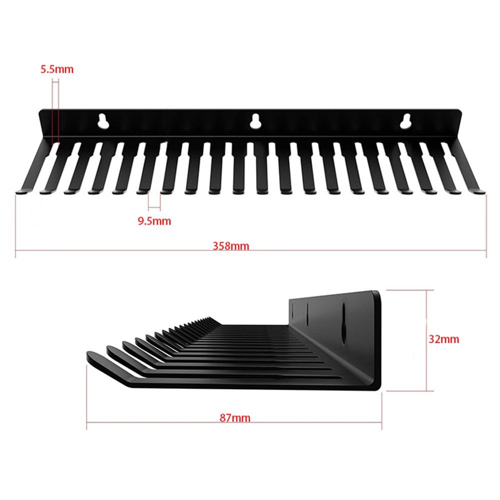 Wall Mount Cable Hanger Cord Rack Organizer Cable Holder Cable Storage with 19 Cable Slots Width from 5.5 to 9.5mm for Cord Management - Image 3
