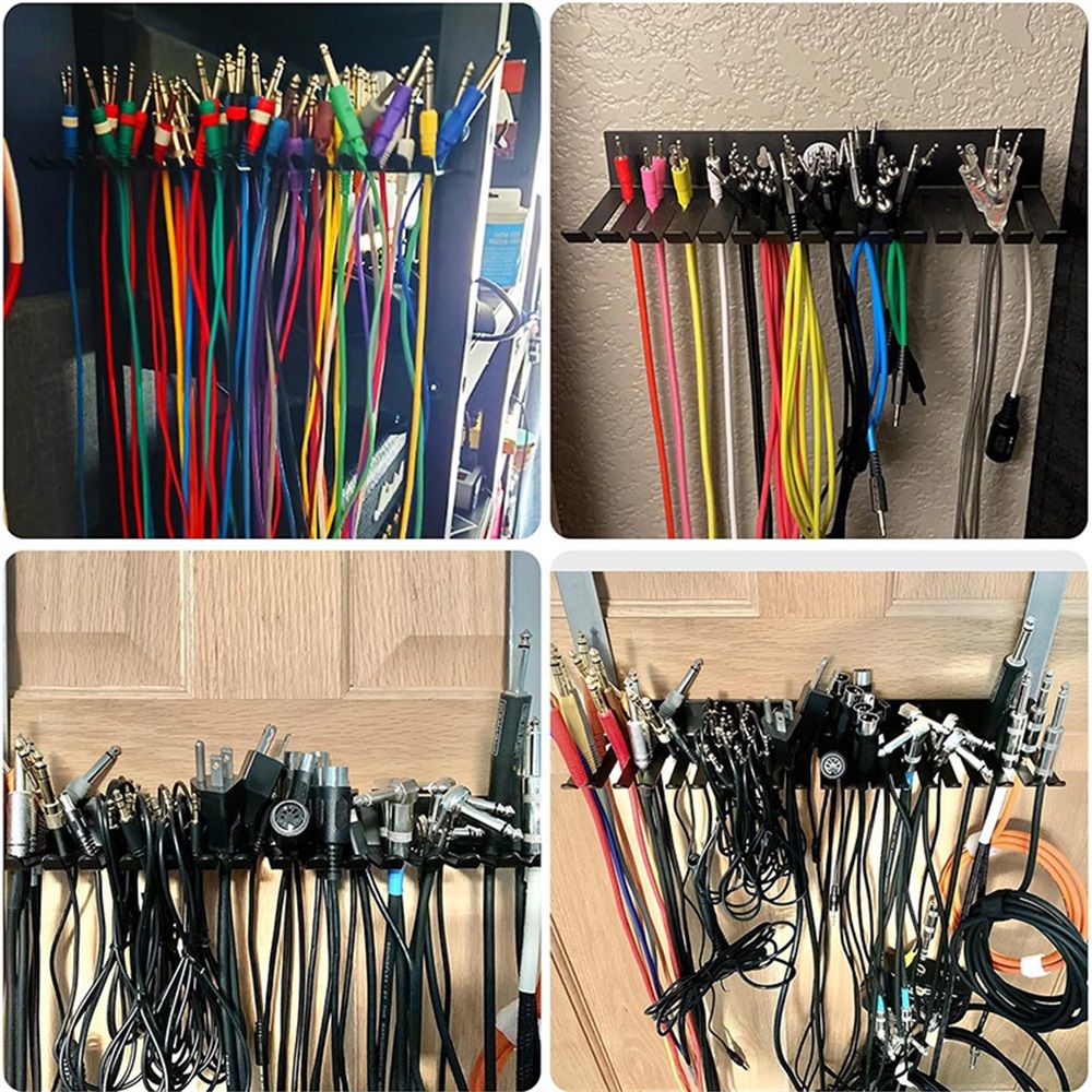 Wall Mount Cable Hanger Cord Rack Organizer Cable Holder Cable Storage with 19 Cable Slots Width from 5.5 to 9.5mm for Cord Management - Image 5