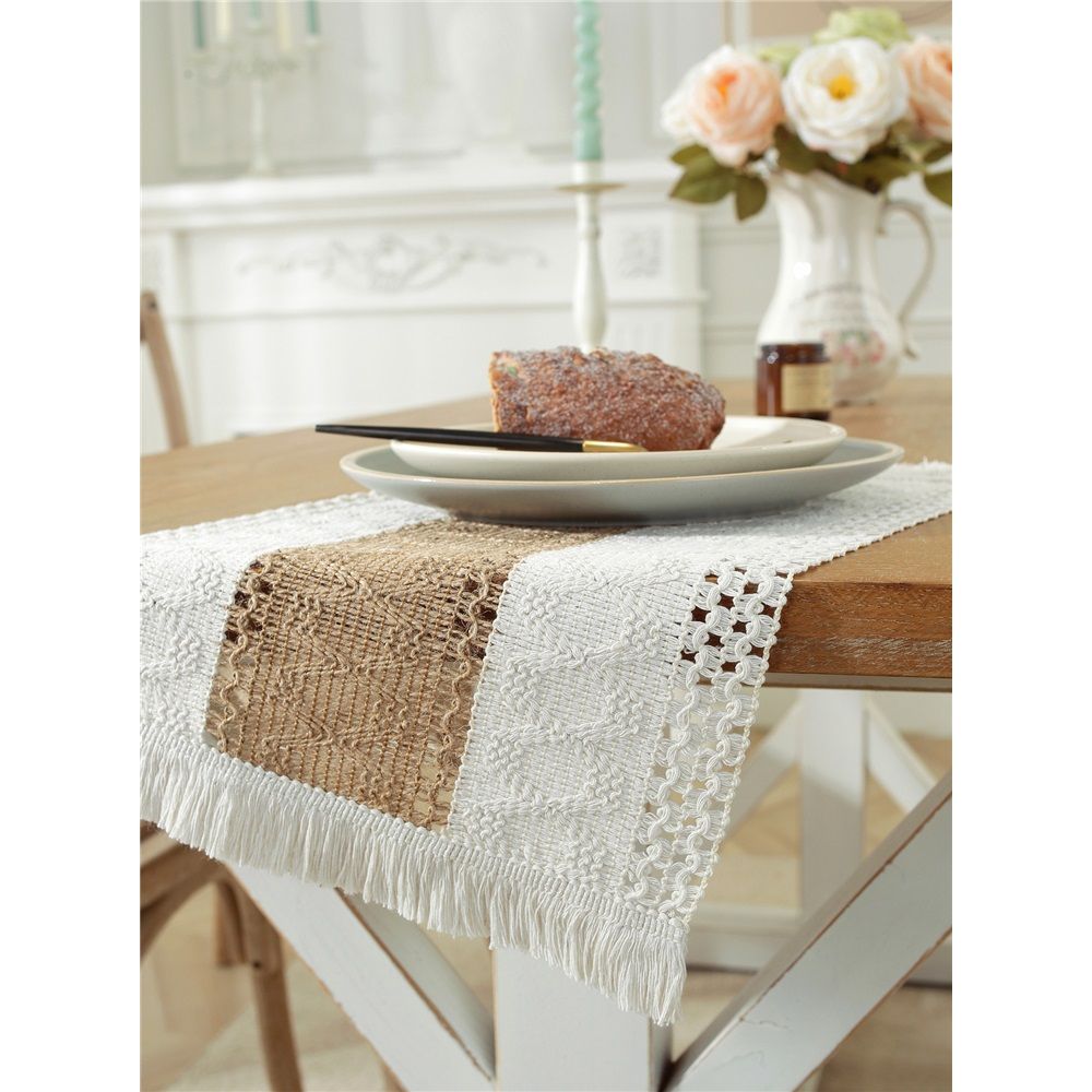 Placemats Set of 4, Table Decor and Farmhouse Style Placemats Cotton hemp , for Dining Table, Caramel - Image 5