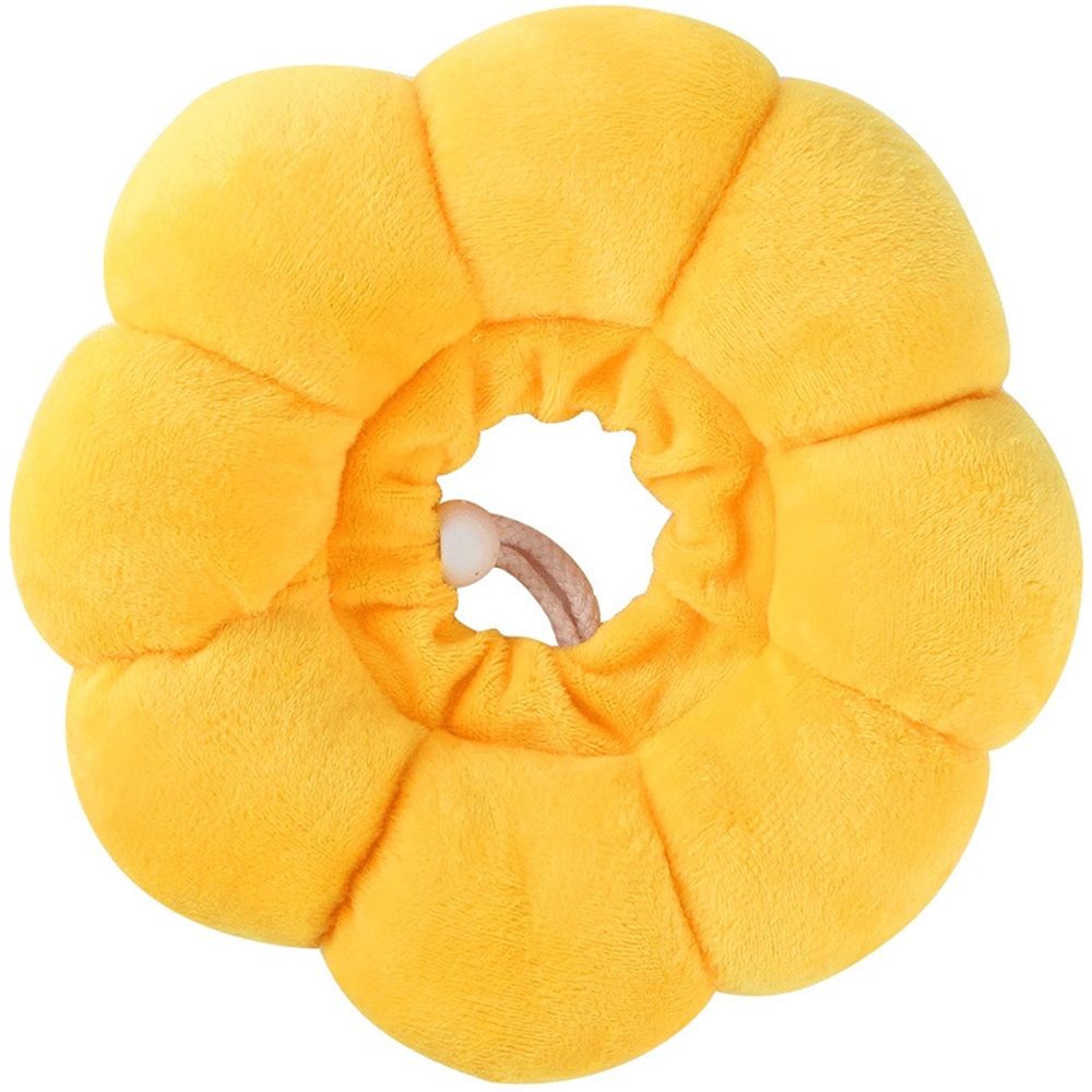 Adjustable Comfy Flower Style Collar for Cats Puppies Soft Recovery Cone Pet Protective Neck Collar (Yellow, Small) - Image 1