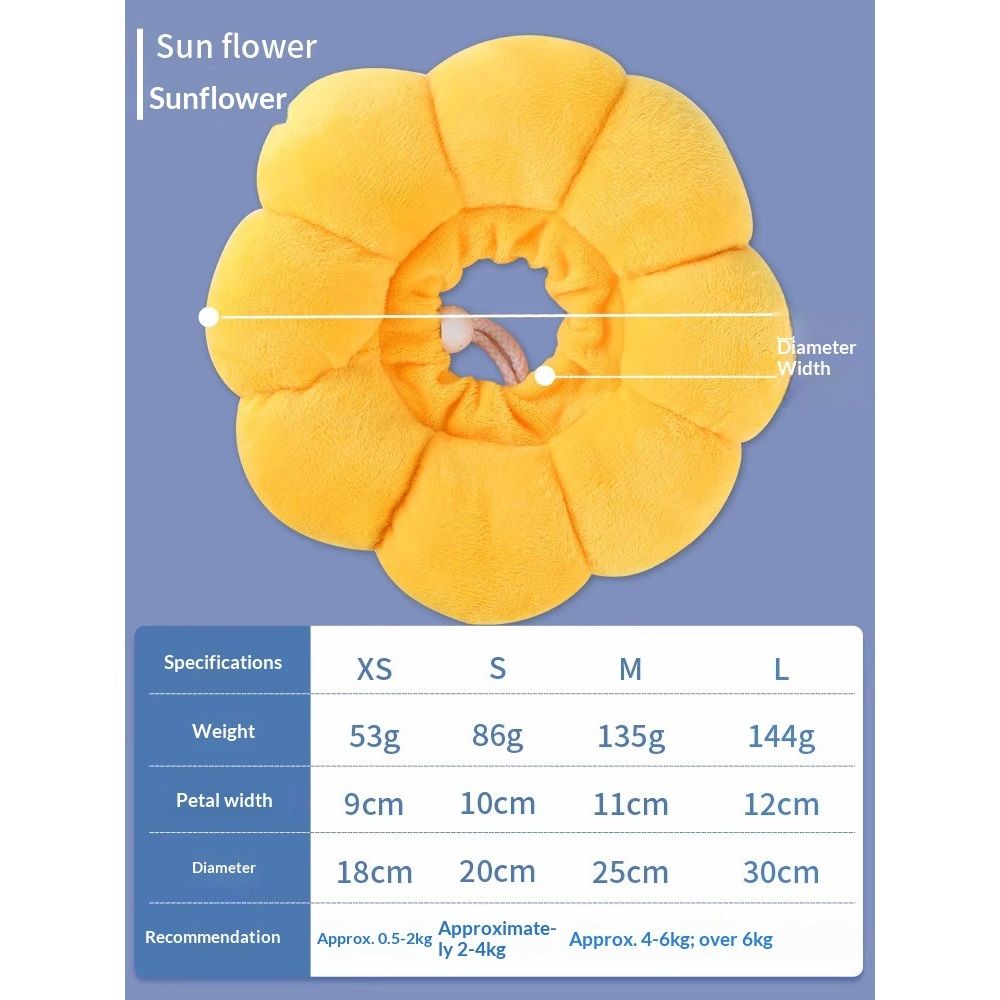 Adjustable Comfy Flower Style Collar for Cats Puppies Soft Recovery Cone Pet Protective Neck Collar (Yellow, Small) - Image 4