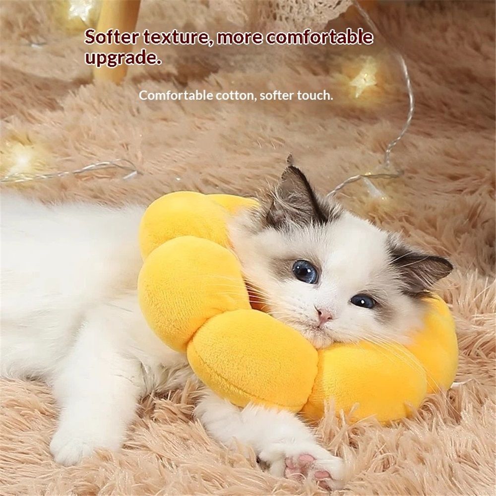 Adjustable Comfy Flower Style Collar for Cats Puppies Soft Recovery Cone Pet Protective Neck Collar (Yellow, Small) - Image 5