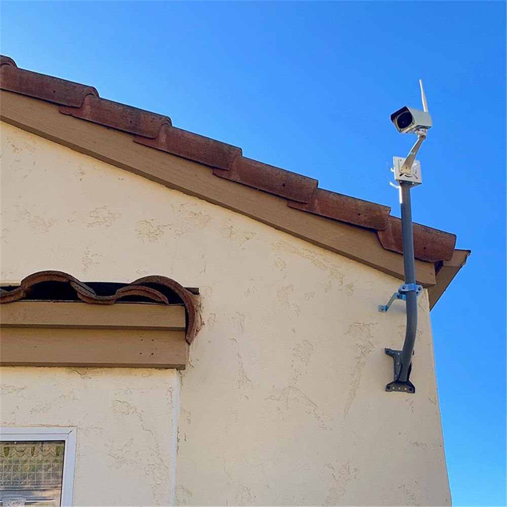 2 pack 4” Heavy-Duty Wall Mount Pair for TV Antenna Mast with Brackets & Lag Bolts, Wall Mount Antenna Mast Clamp V Jaw Bracket Accessories Kit [ Without The Pole ] for TV Ham Outside Home - Image 4