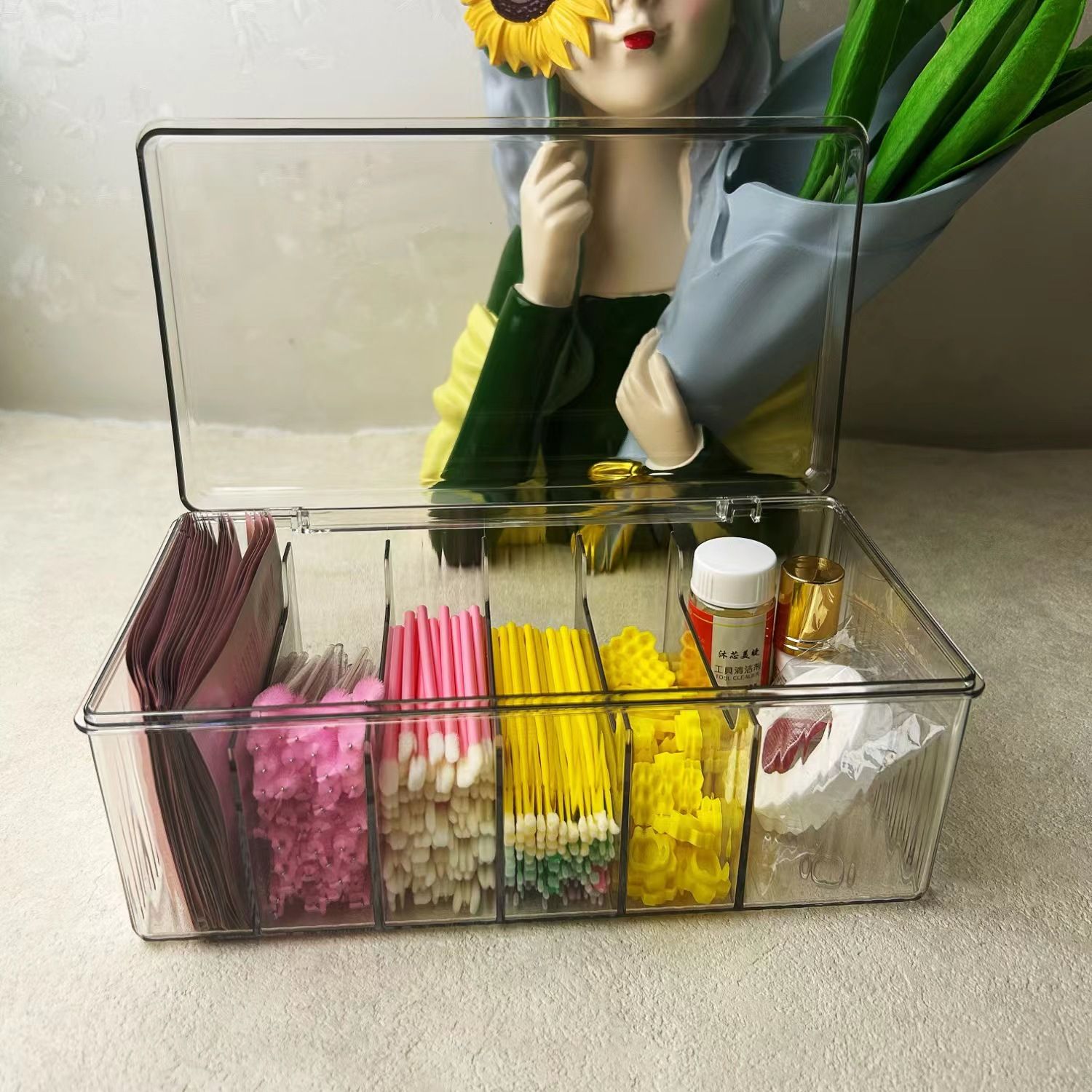 Lash Extension Organizers and Storage, Lash Extension Supplies Organizer, Lash Cart Organizer, Acrylic Large Capacity Eyelash Extension Supplies Storage Box, Lashes Supplies Container（oniy box） - Image 2