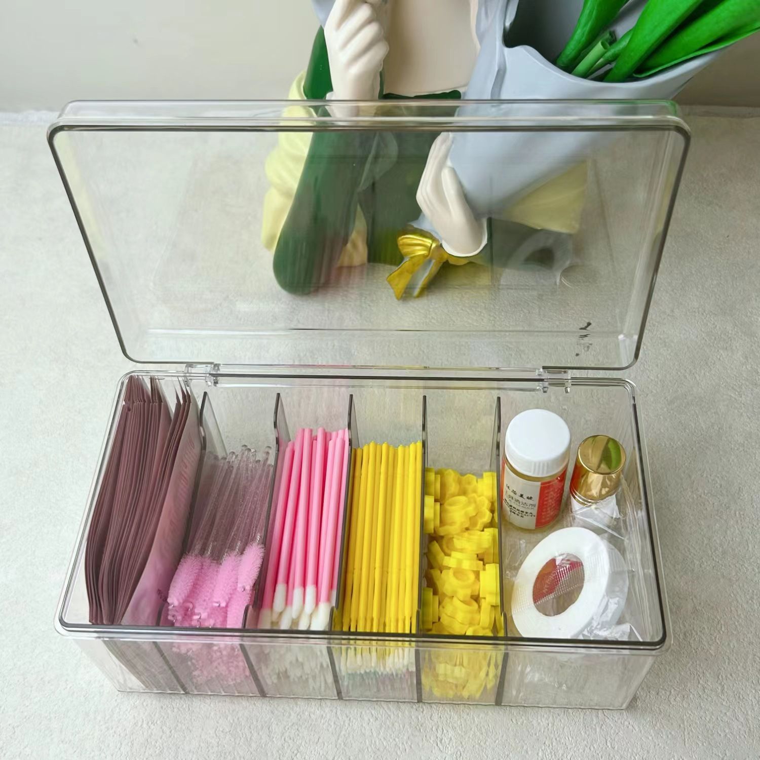 Lash Extension Organizers and Storage, Lash Extension Supplies Organizer, Lash Cart Organizer, Acrylic Large Capacity Eyelash Extension Supplies Storage Box, Lashes Supplies Container（oniy box） - Image 3