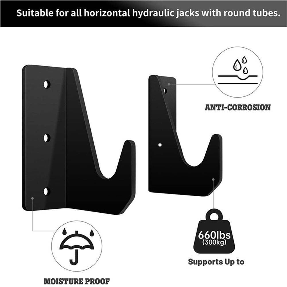 Jack Stand Wall Mount，Heavy-Duty Floor Jack Holder Hook,Stainless Steel Storage Rack Organizer for Hydraulic Floor Jack&Car Trailers,Max Load 660LB,Fits 2-3 Ton Jacks - Image 3