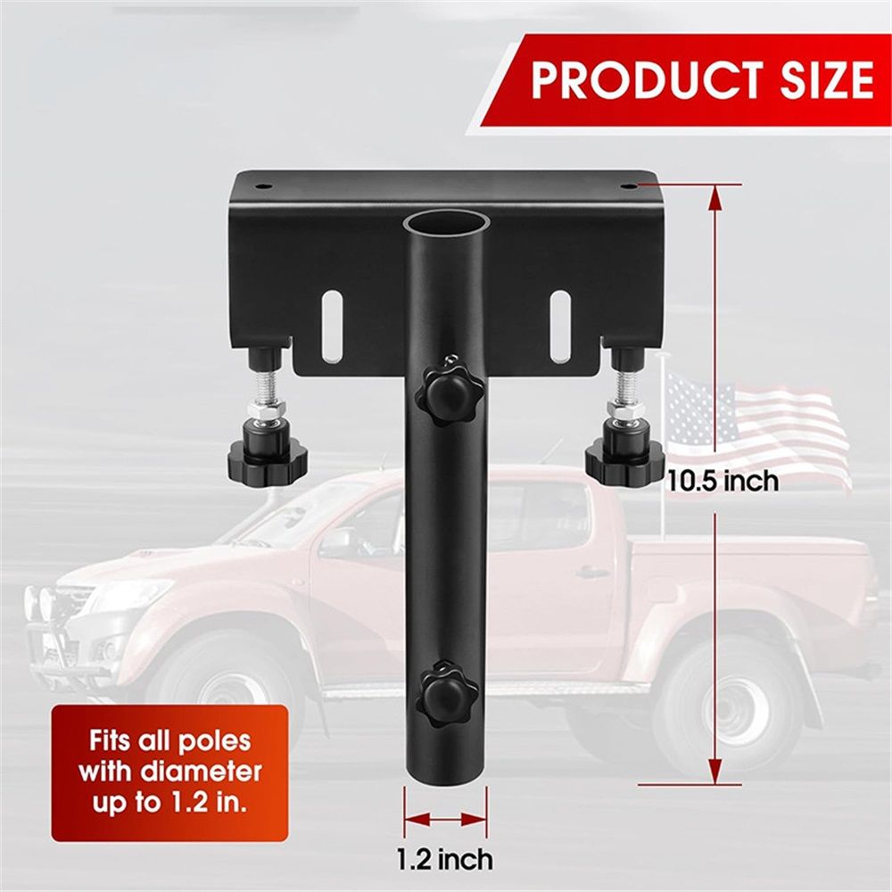 Truck Flag Pole Mount Kits, No Drilling Universal Truck Flagpole Holder fits Up to 1.2