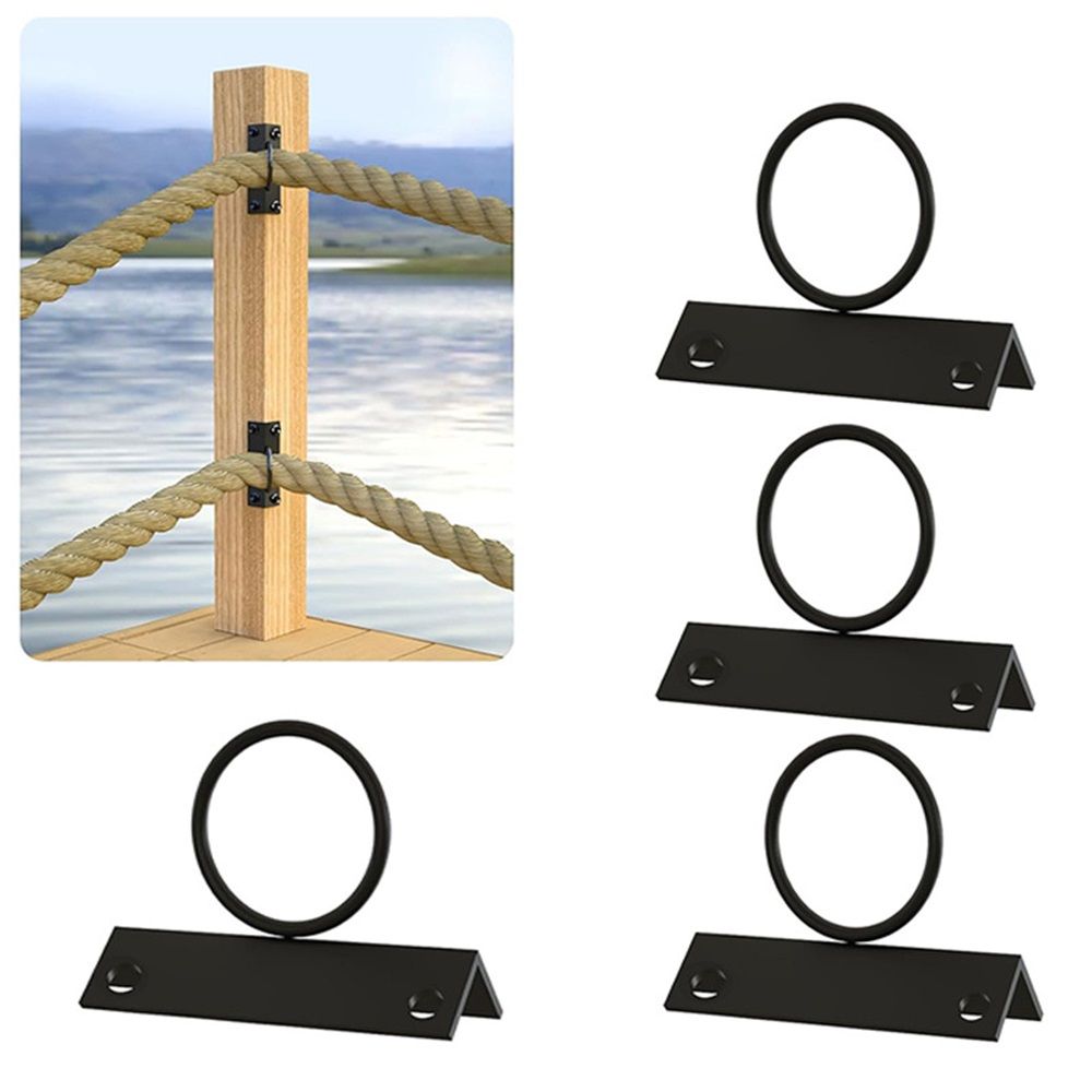4Pack 2inch Rope Support Holder for Corner Post Drop Ring Brackets Stainless Steel Decorative for Hemp Rope Fencing Stair Deck Railing Ceiling Hook - Image 2