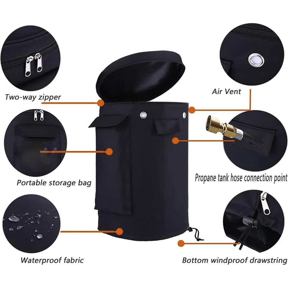Propane Tank Cover, Fits Propane Cylinder,Propane Gas Tank Cover with Stable Tabletop Feature,UV and Weather Resistant,Ventilated, 600D Heavy Duty Oxford Cloth - Image 3