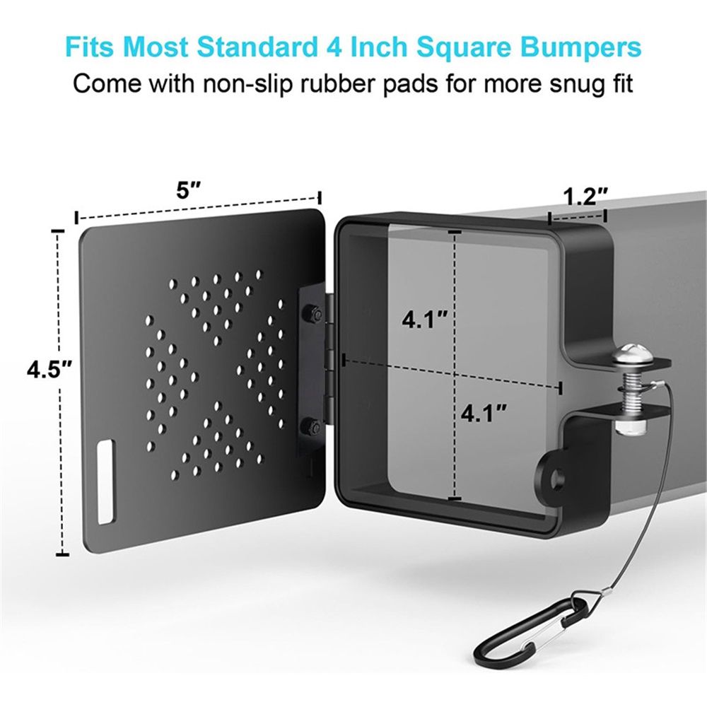 RV Bumper End Cap for 4x4” Square Bumper Plug, Secure RV Sewer Hose Storage Cover with Hinged Access Door and Vent Holes, Rust-Proof Camper Trailer Essentials for Outside 2 Pack - Image 4