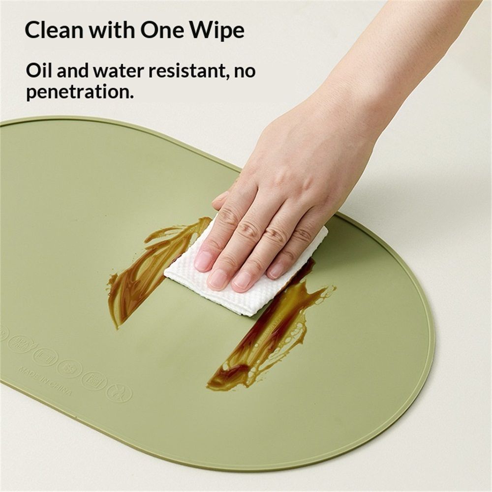 Silicone Placemats Set of 4, Oval Heat Resistant Place Mats, Waterproof Washable Wipeable Dining Table Mats, Non-Slip Silicone Food Mat for Toddles Kids Adults Home Decor - Image 3